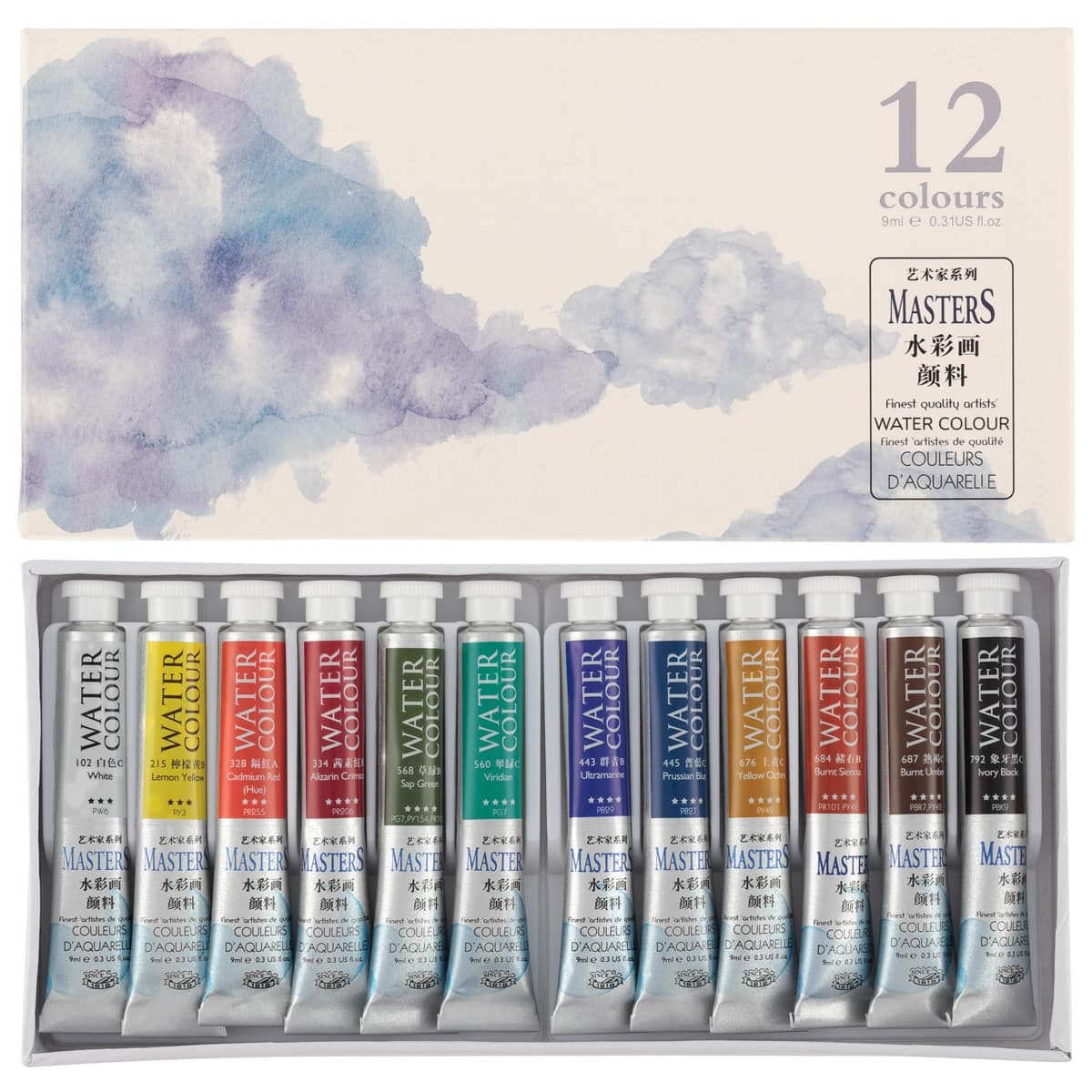 Marie's Masters Quality Watercolor Sets, 9ml Tubes
