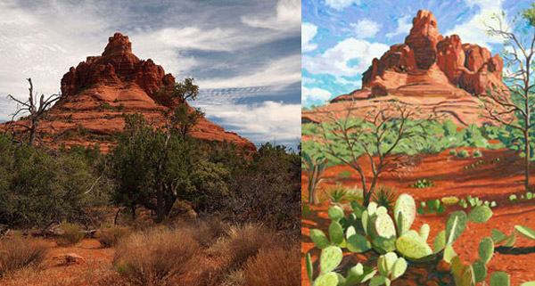 Bell Rock, plein air by Steve Simon, oil on canvas (Bell Rock, Arizona)