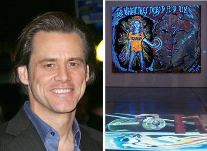 Comedian Jim Carrey expresses himself through painting as well as acting.