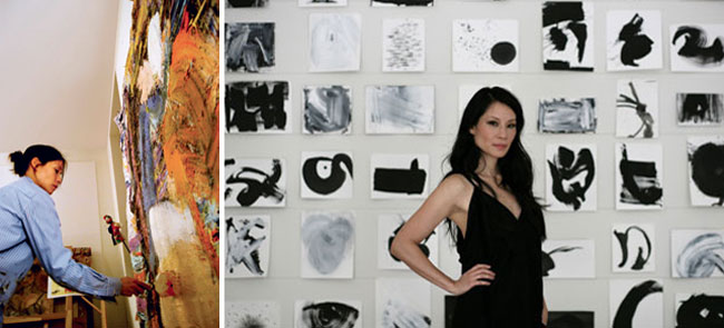 Actress Lucy Liu is also an accomplished painter and holds her own art shows in galleries.