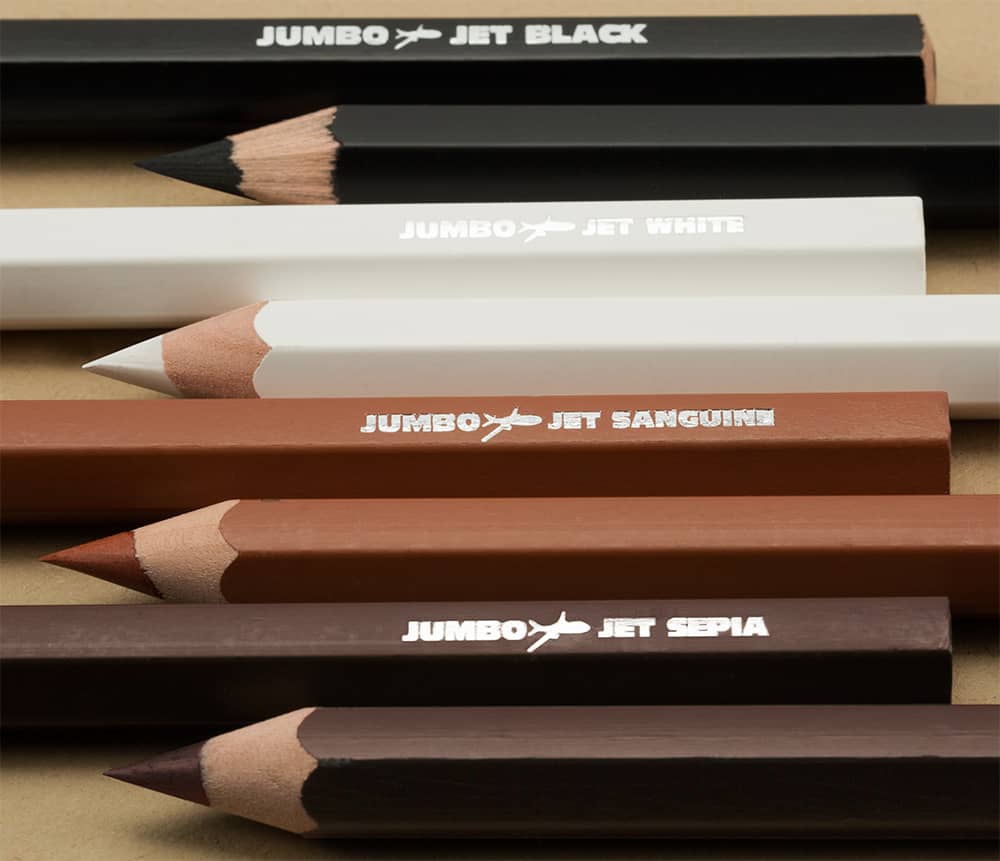 Jumbo Jet Oil Impregnated Charcoal Pencils
