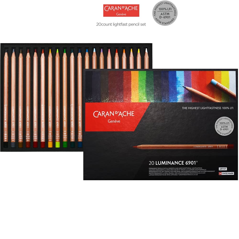 Caran d'Ache Luminance 6901 Colored Pencils Set of 20