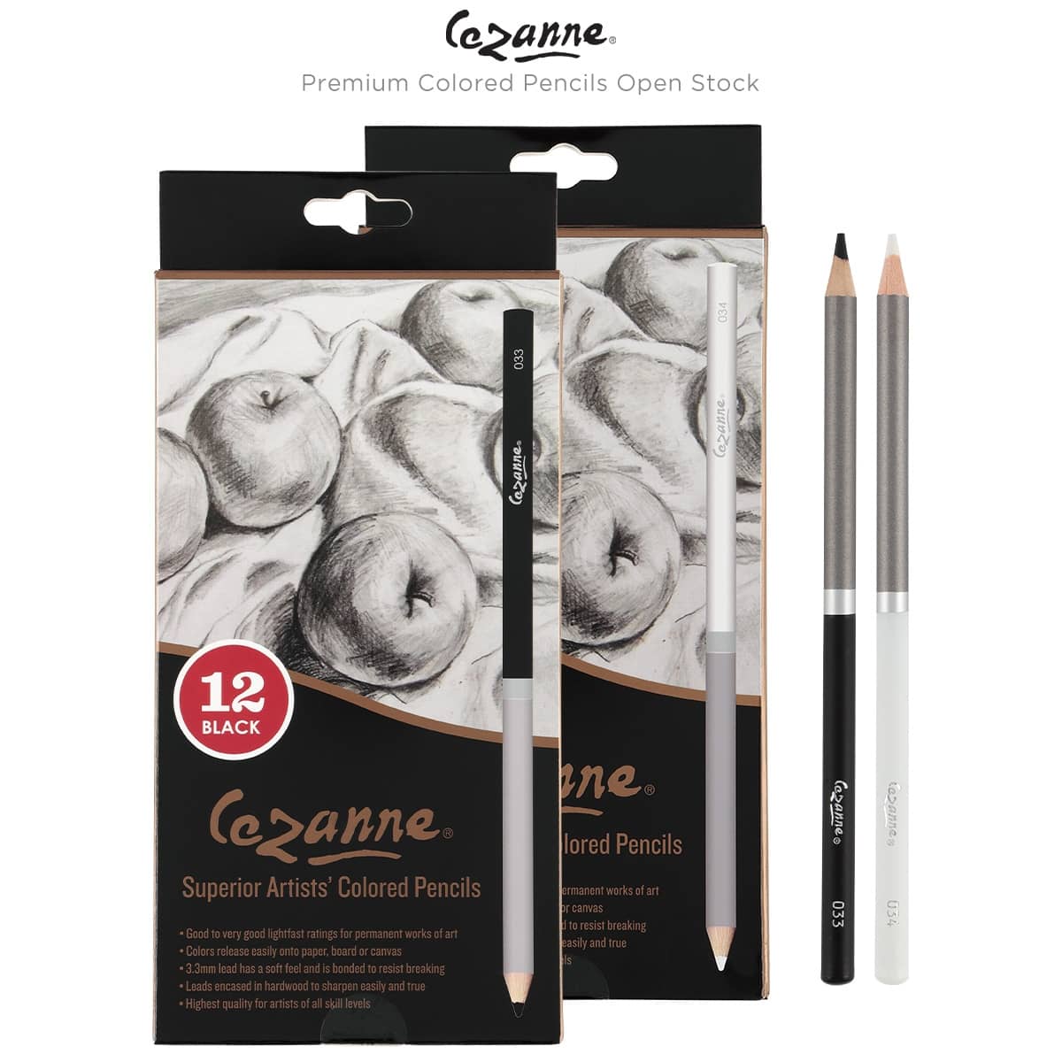 Cezanne Premium Black or White Pencil Sets