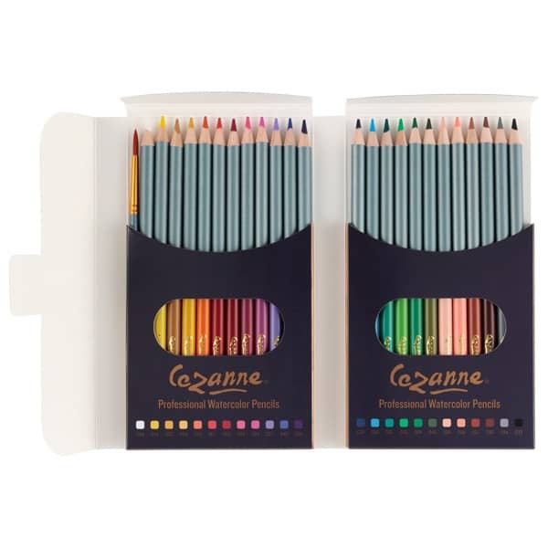 Cezanne Premium Watercolor Pencil Set of 24 with Brush
