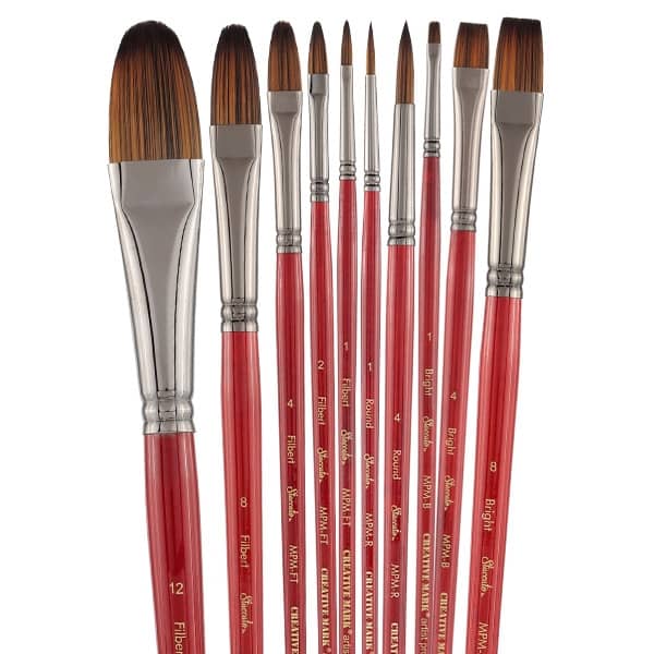 Staccato Long-Handle Synthetic Brushes Set of 10