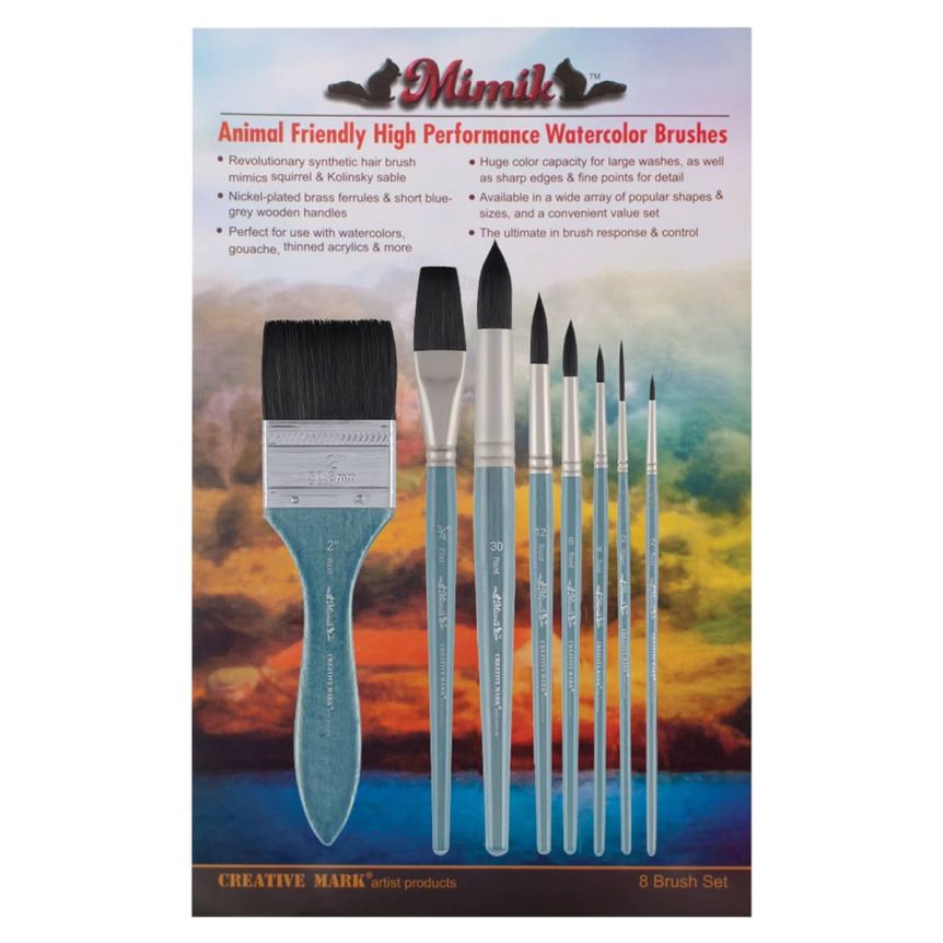 Mimik Synthetic Watercolor Brushes Value Set of 8
