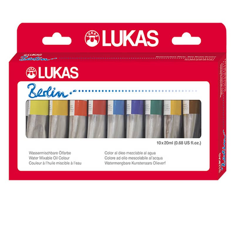 LUKAS Berlin Water-Mixable Oils Selection Set of 10, 20ml Tubes