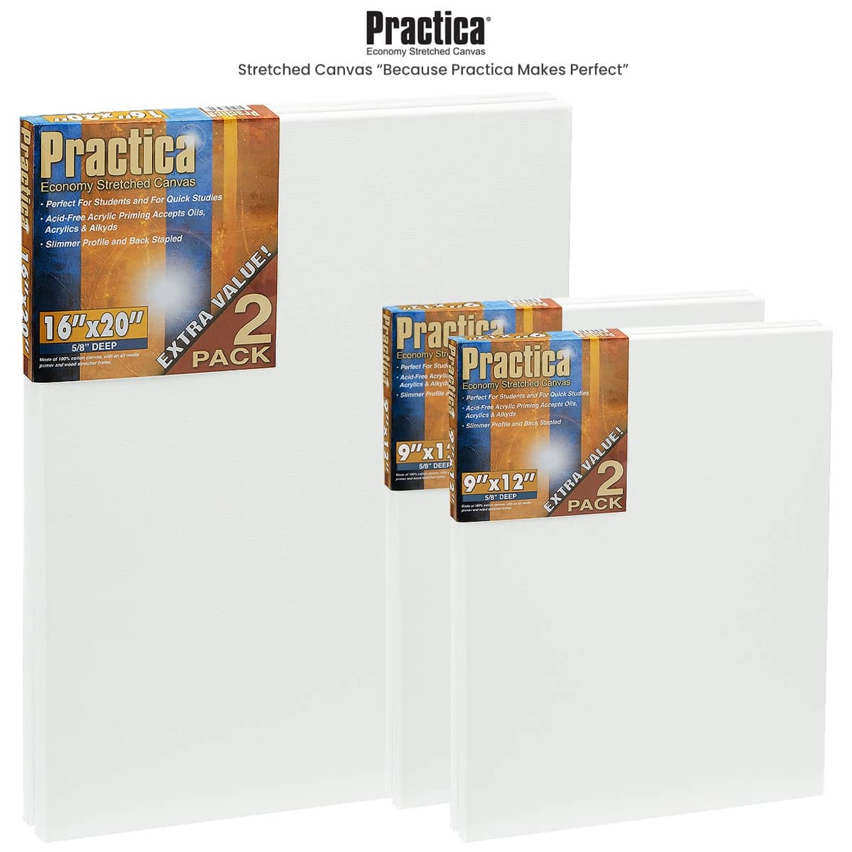 Practica Economy Stretched Canvas 2 Packs