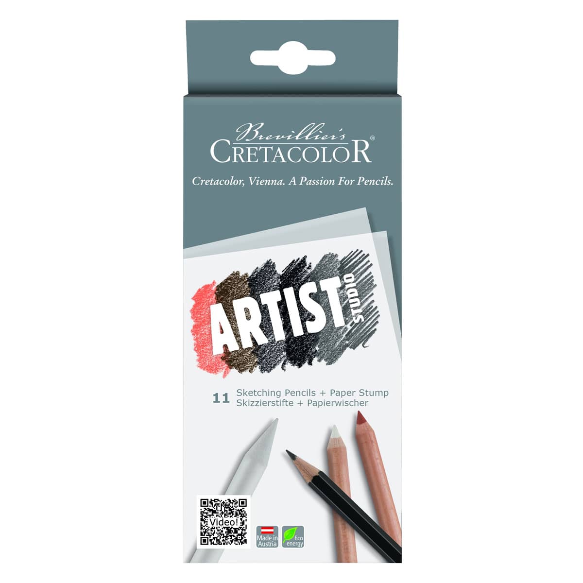 Cretacolor Artist Studio Set of 11 Sketching Pencils + Paper Stump