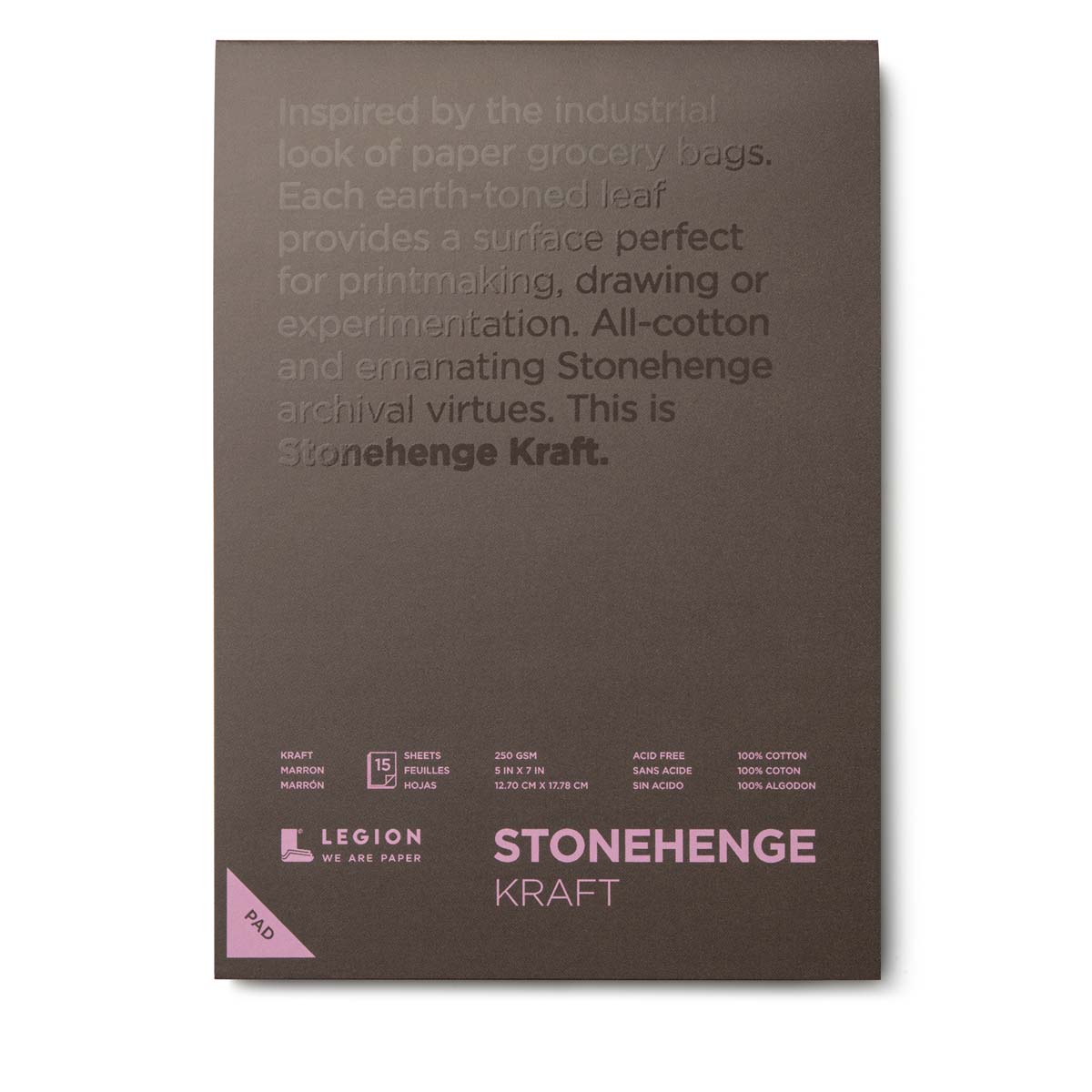 Stonehenge Kraft Drawing & Printmaking Paper Pad 5x7 - Kraft Brown, 15 Sheets