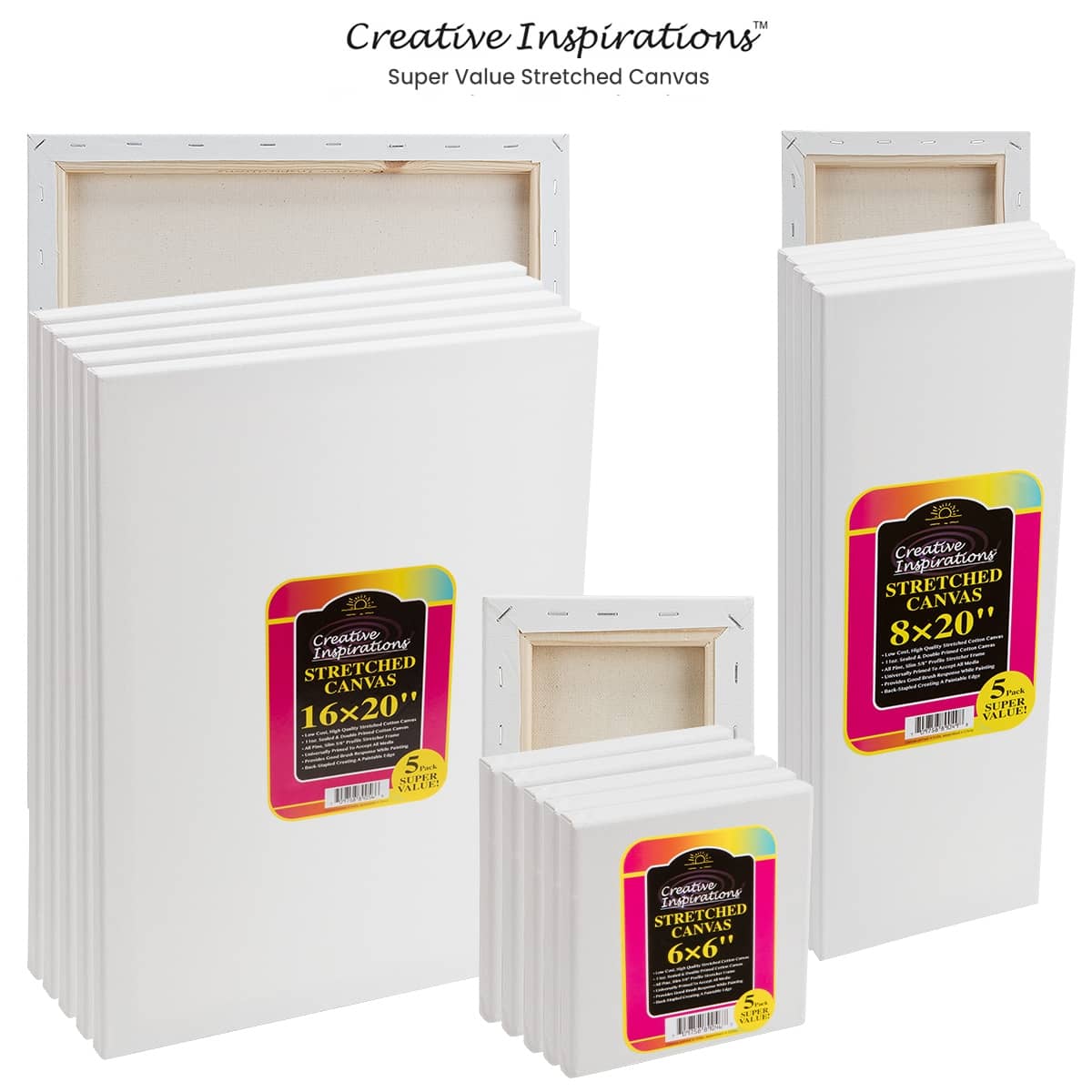 Creative Inspirations Stretched Canvas 5-Pack