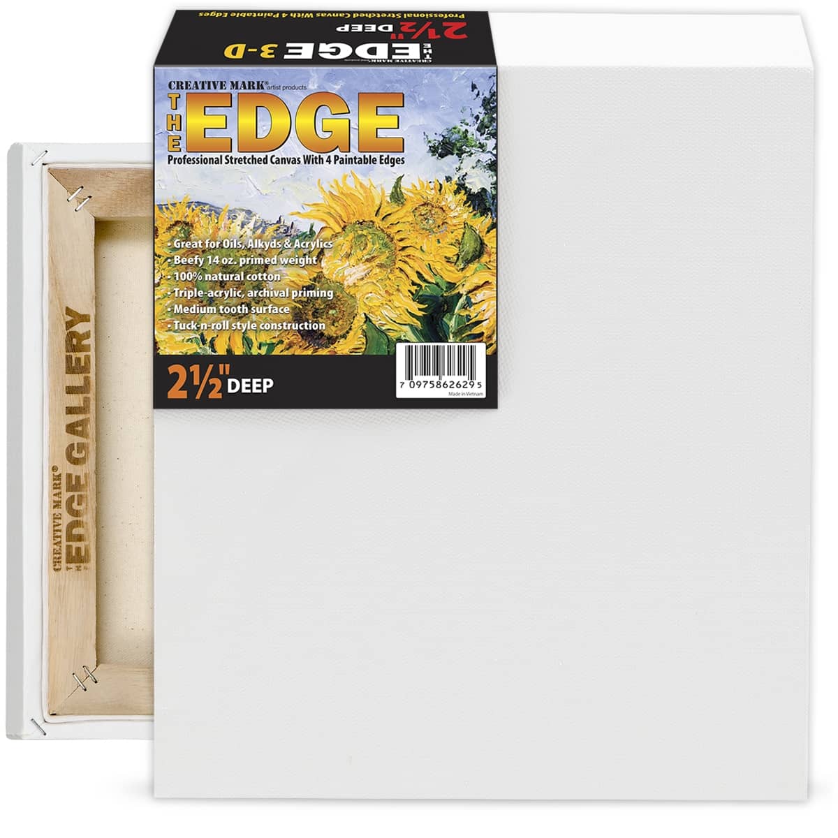 The Edge All Media 2-1/2" Deep Cotton Stretched Canvas