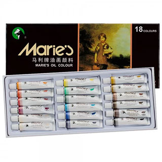 Maries ExtraFine Artists Oil Colour Set of 18 12ml Tubes
