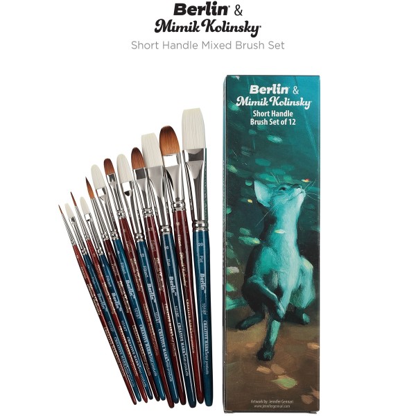 Berlin & Mimik Kolinsky Short-Handle Brush Set of 12