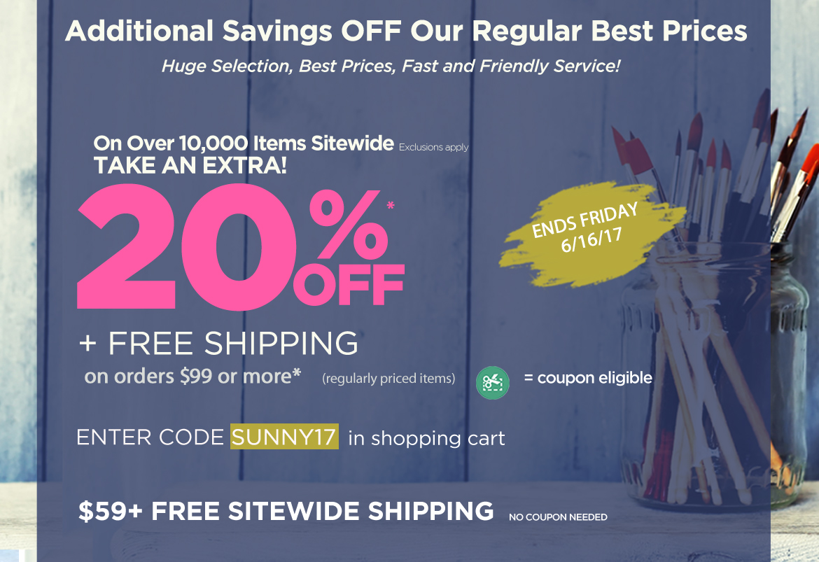 Extra 20% off orders over $99 and free shipping - Must Use Code sunny17 at checkout.