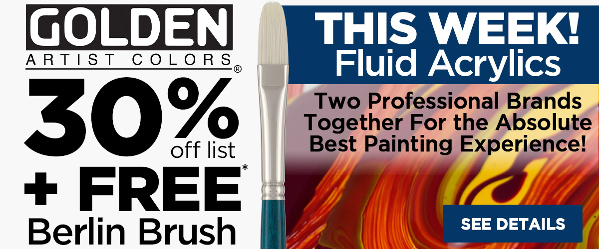 GOLDEN Fluid Acrylics + Free Brush Offer