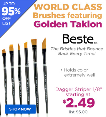 Beste Finest Golden Taklon Hair Brushes