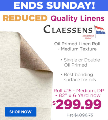 Claessens Oil Primed Linen Rolls - Medium Texture