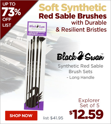  Black Swan Synthetic Red Sable Brush Sets