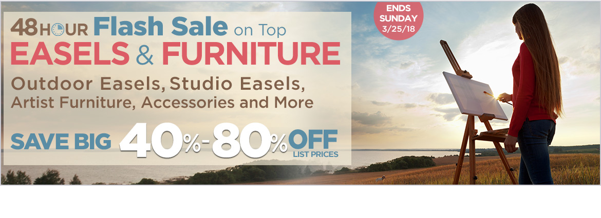 Save 40%-80% Off on Easels, Studio Furniture plus Free Shipping orders $35+