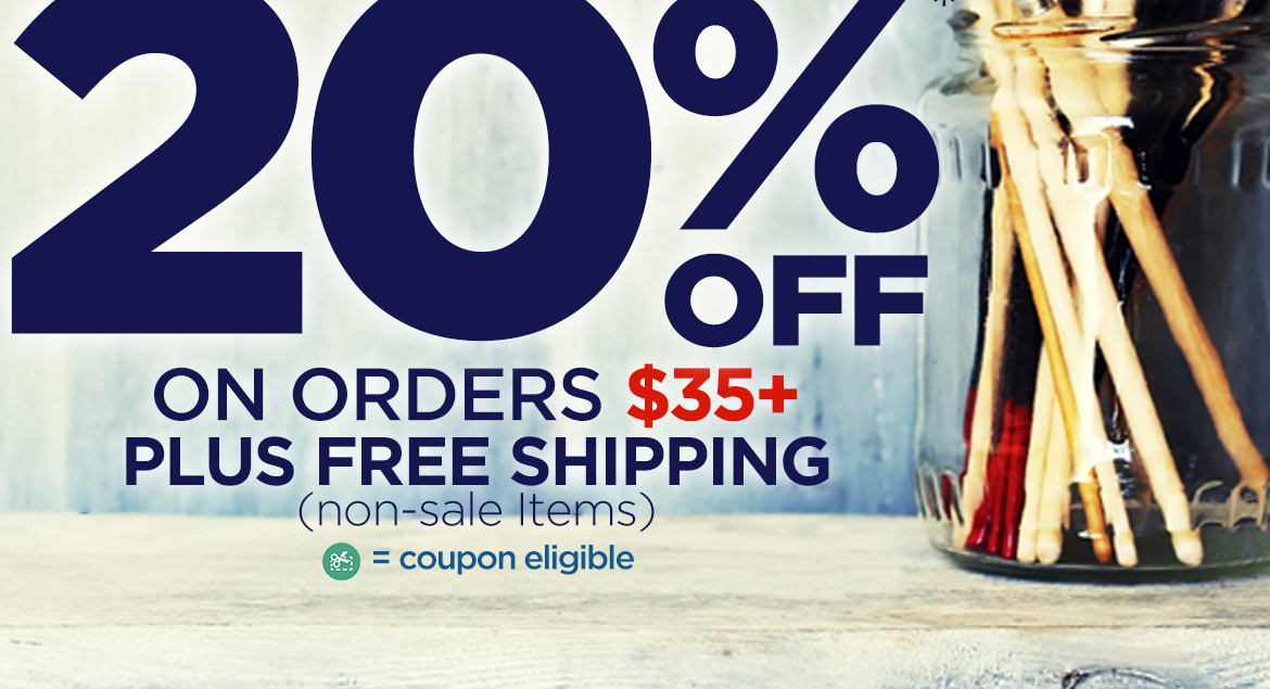 Extra Bonus - 20% off orders over $35 plus free shipping - Must use code SAVEBIG20 at checkout