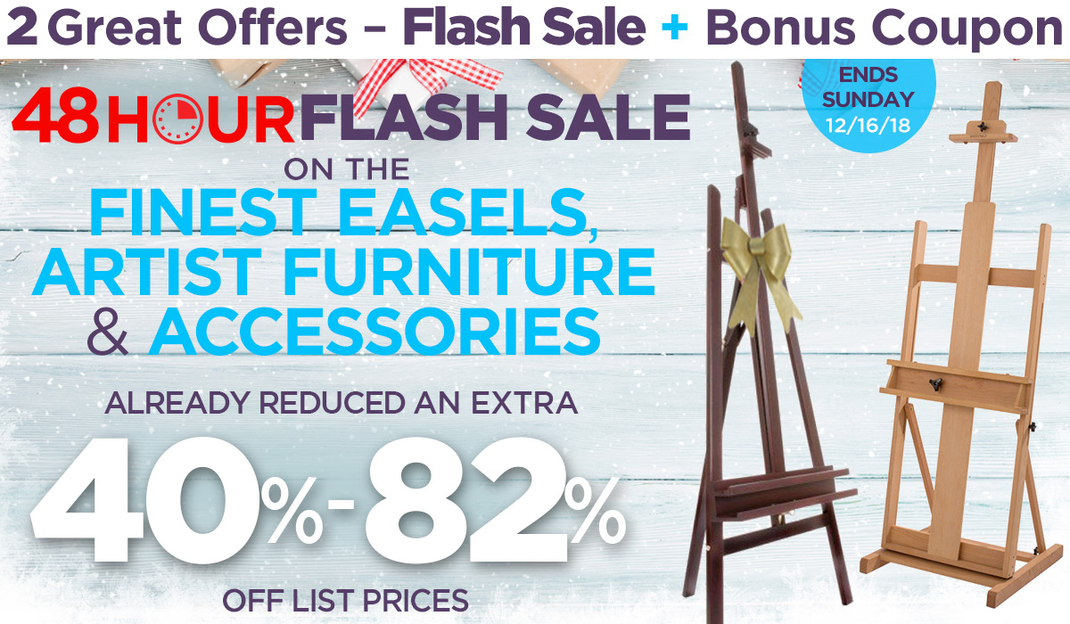Save 40-82% Off on Easels, Studio Furniture plus Free Shipping orders $35+