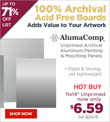 AlumaComp Unprimed Archival Aluminum Painting & Mounting Panels