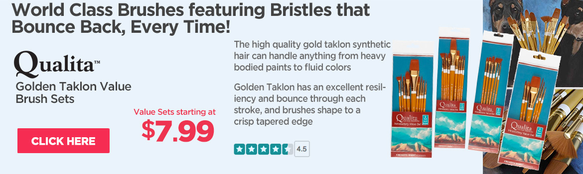 Creative Mark Qualita Golden Taklon Value Brush Sets