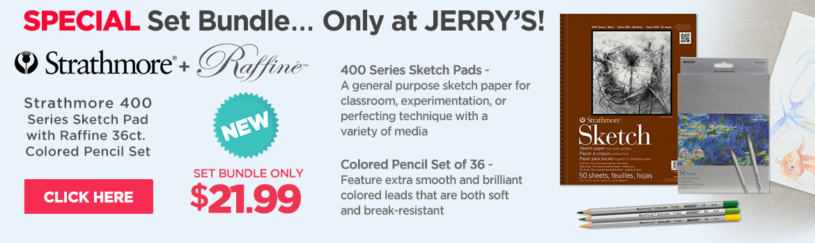 Strathmore Sketch Pad/ Raffine Pencil Set Bundle