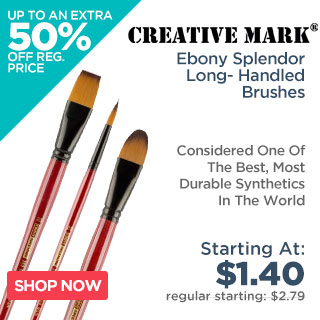 Ebony Splendor Teijin Multi-Filament Hair Long-Handled Brushes By Creative Mark