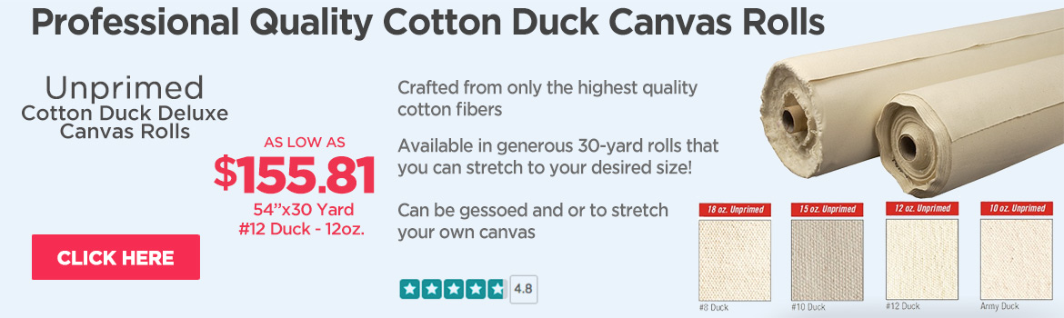 Unprimed Cotton Duck Deluxe Canvas Rolls