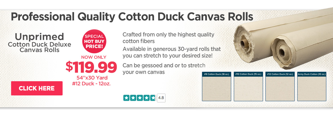 Shop Unprimed Cotton Duck Deluxe Canvas Rolls
