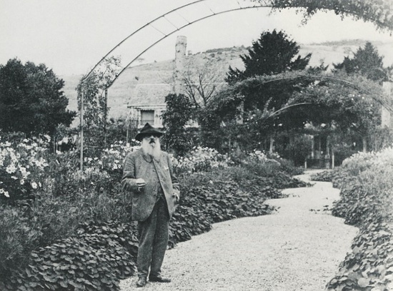 Monet in his garden