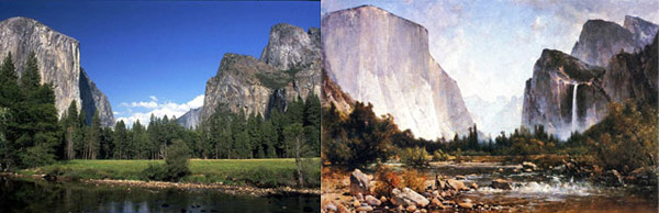 Fishing on the Merced River, plein air by Thomas Hill