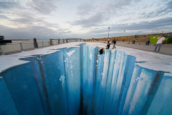 The Crevasse, Edgar Mueller [Project]. 3rd Sidewalk Chalk Art