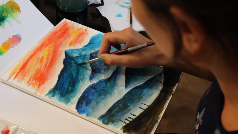 Painting Mountains with Turner Watercolors