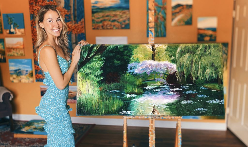 Self-taught artist, Tessa Nicole with Oil Painting