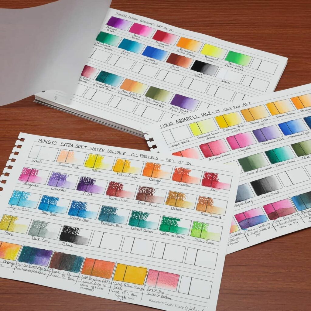 Painters color diary watercolor swatch book