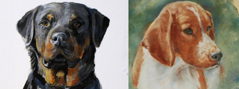 Painting dog portraits and selling them by M. Theresa Brown