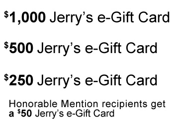 Jerry's Gift Card Prizes for Contest Winners