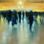 NYC Grand Central Station in the Light of the Clock, oil on aluminum, 36x36