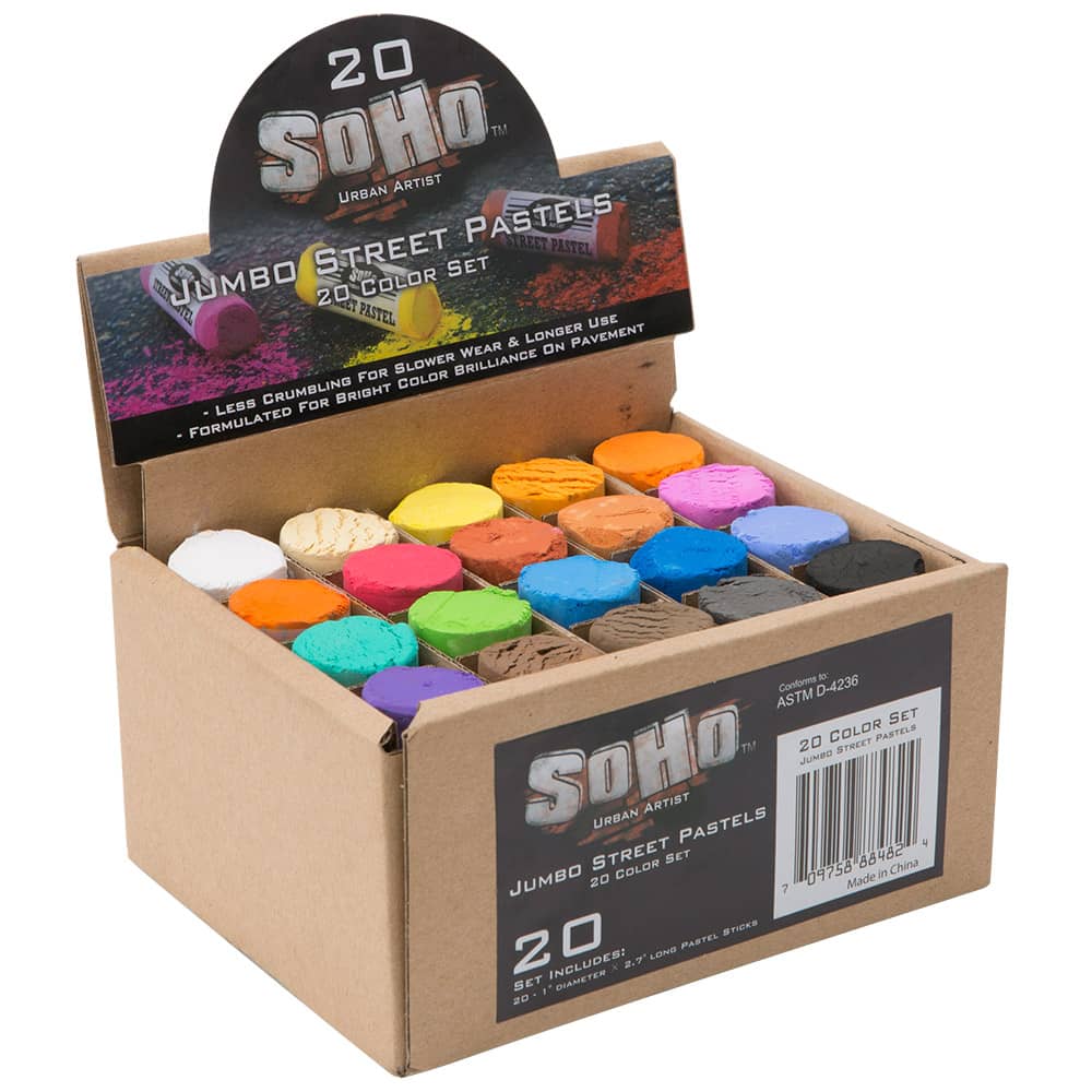 SoHo Urban Artist Jumbo Artists' Street Pastel Set of 20