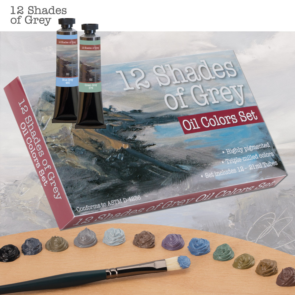 12 Shades Of Grey Oil Color Set