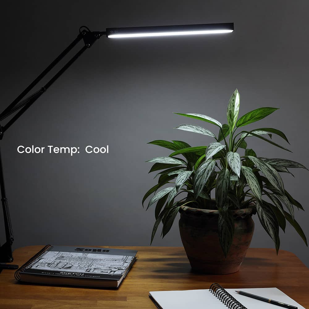 Acurit LED Swing Arm Black Dimmable Desk Lamp
