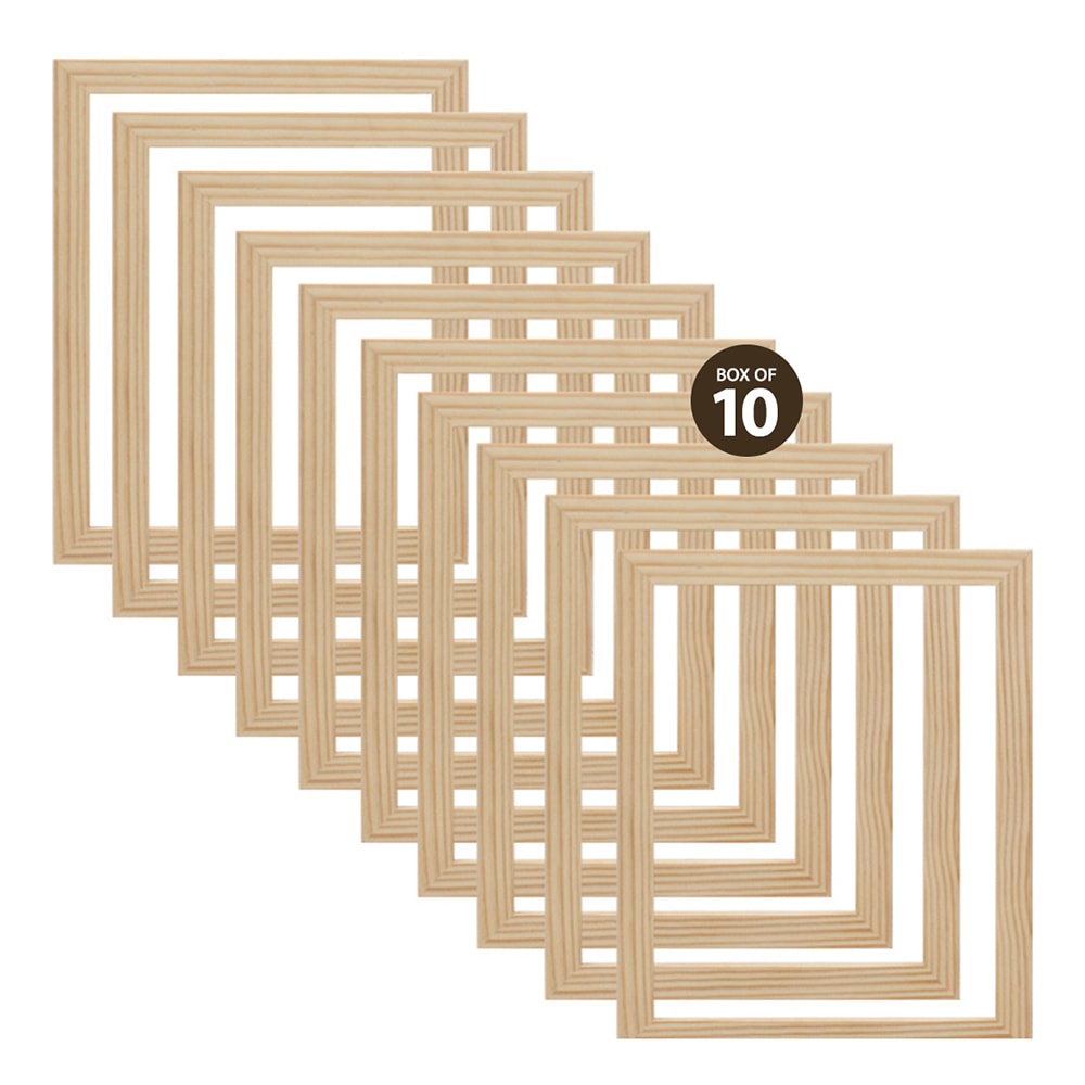 Ambiance Unfinished Gallery Deep Wood Frames Boxes of 10