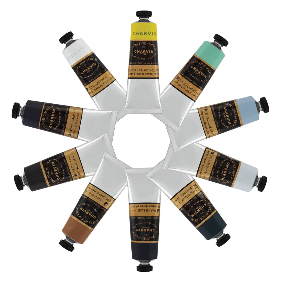 Charvin Extra-Fine Acrylics - Lamour La Marina Set of 10, 60ml