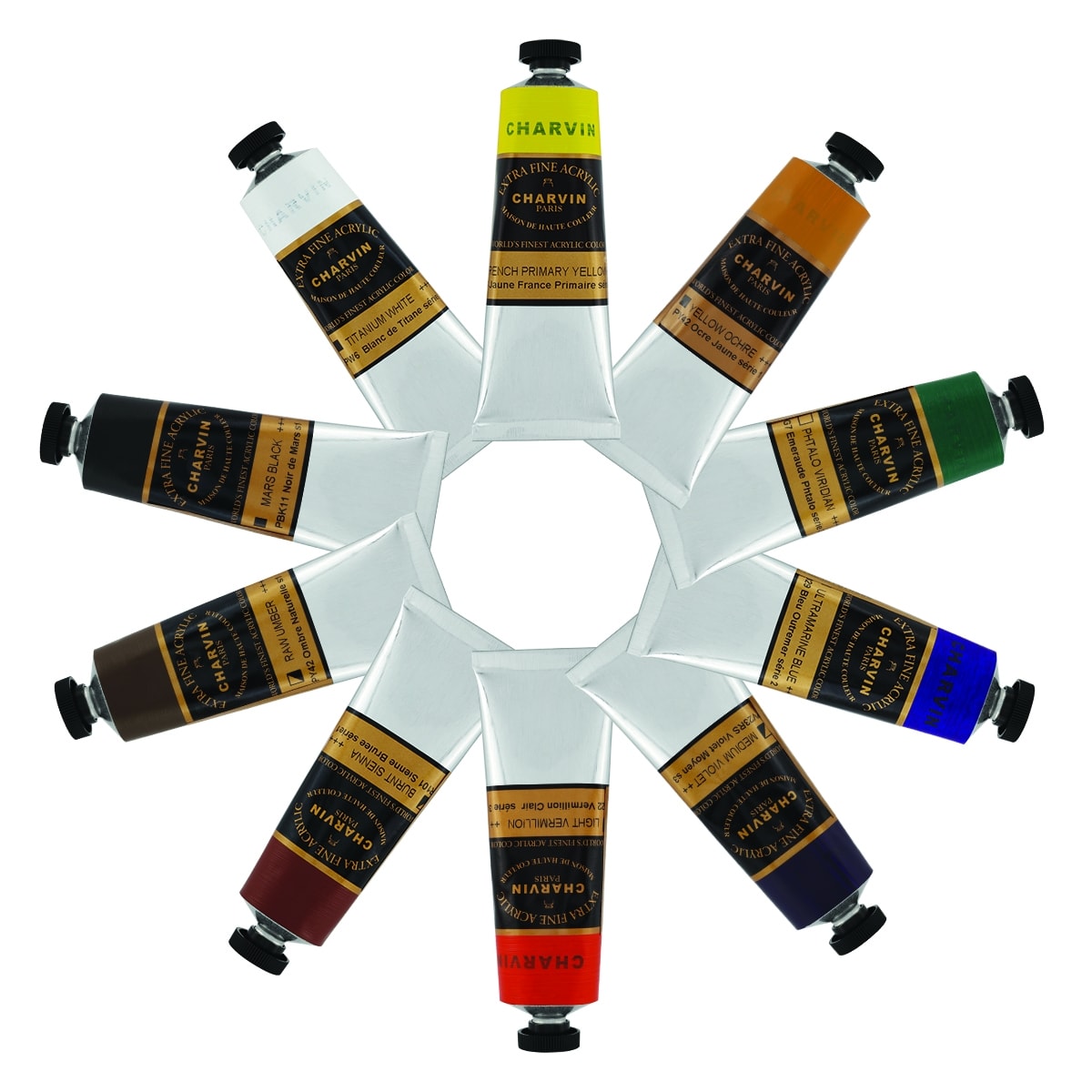 Charvin Extra-Fine Acrylics - Artiste De Studio Set of 10, 60ml