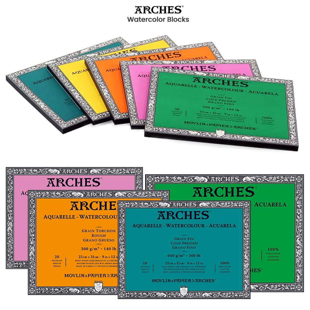 Fluid Watercolor Paper Hot Press Easy-Blocks – ARCH Art Supplies
