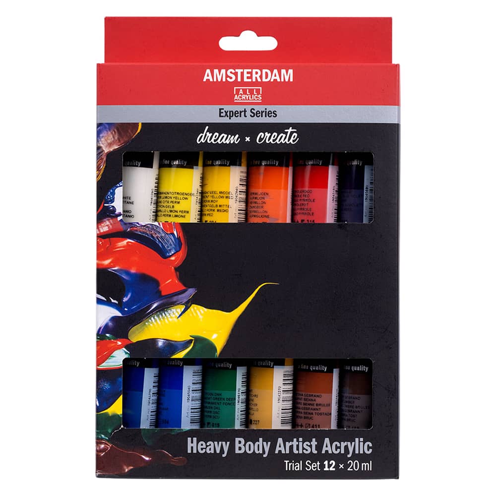 Amsterdam Expert Acrylic Set of 12 Colors, 20ml