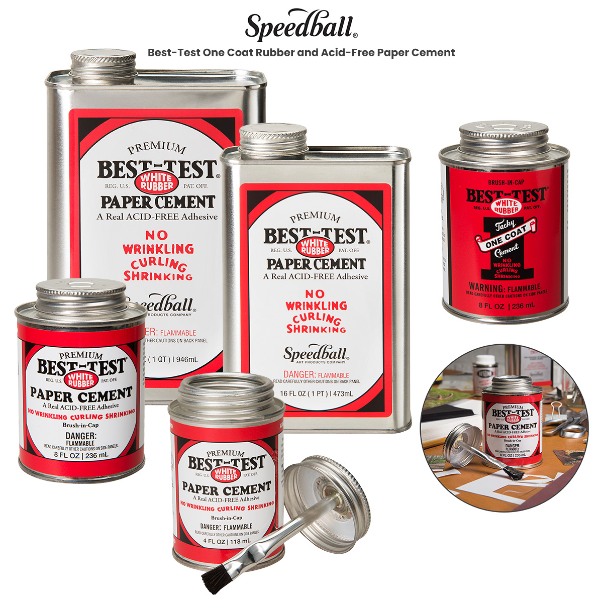 Best-Test One Coat Rubber and Acid-Free Paper Cement